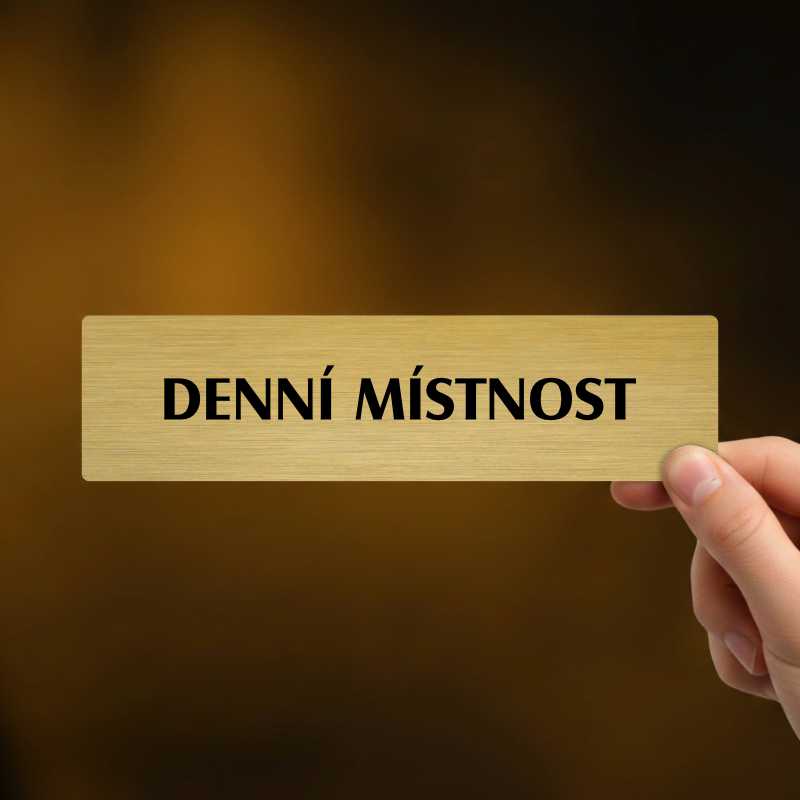 Denní místnost, popiska, 180x45mm