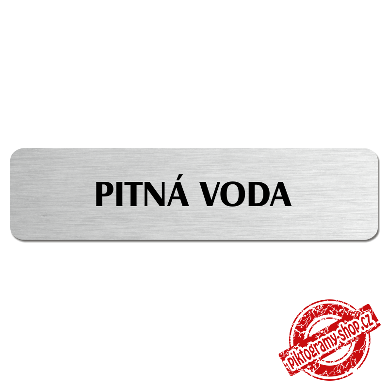 Pitná voda, popiska, 180x45mm