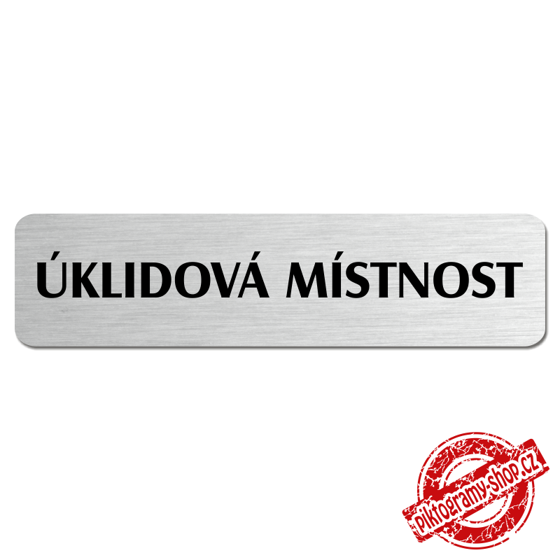 Úklidová místnost, popiska, 180x45mm
