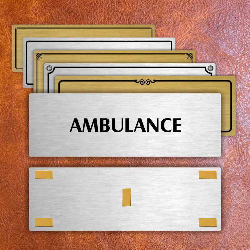 Ambulance, stříbrná popiska na dveře