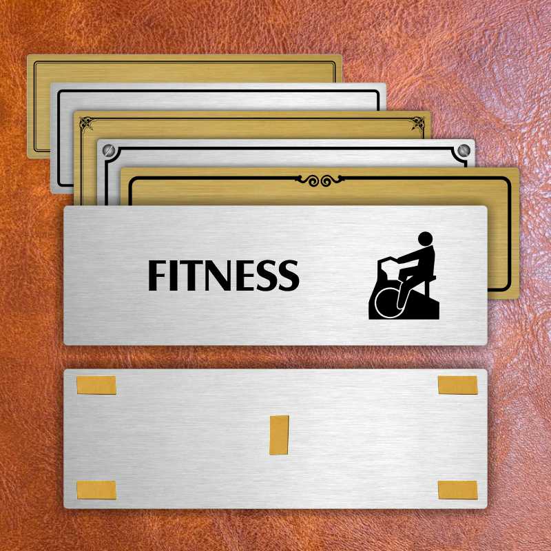 Fitness, 240x79mm, zlatá popiska s imitacemi šroubků