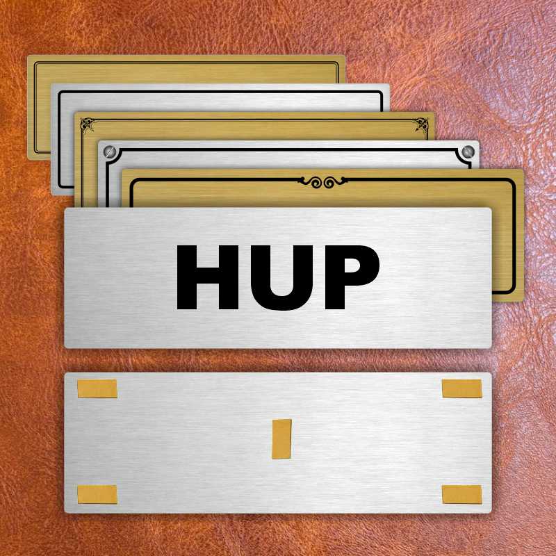 Hup, 200x66mm, stříbrná popiska