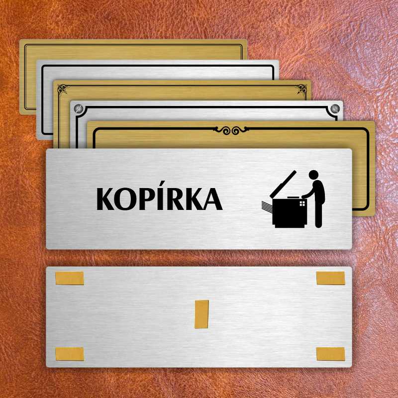 Kopírka, 240x79mm, stříbrná popiska s rámečkem