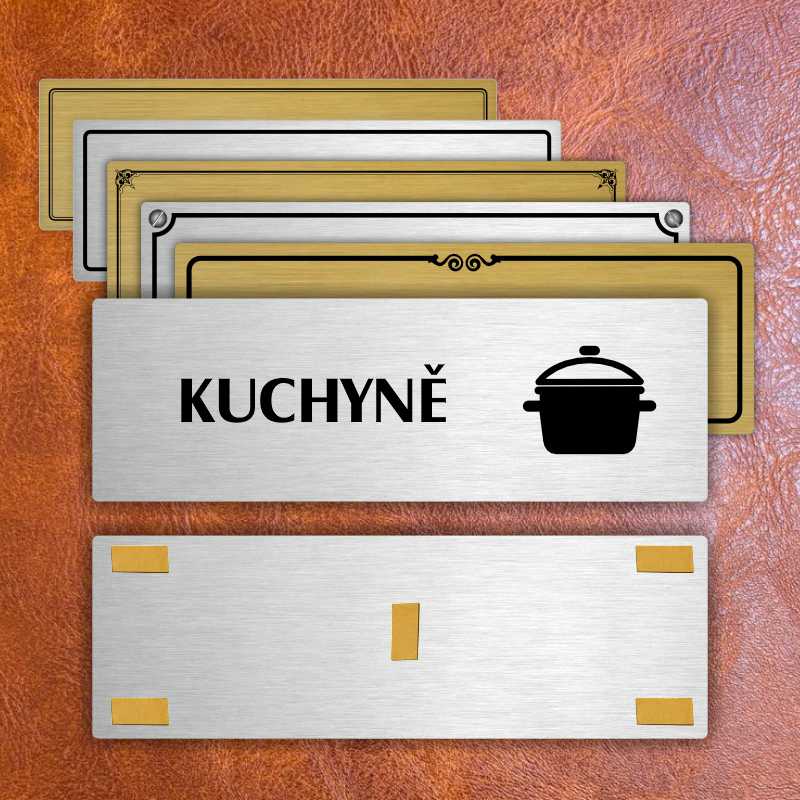 Kuchyně, 240x79mm, stříbrná popiska 