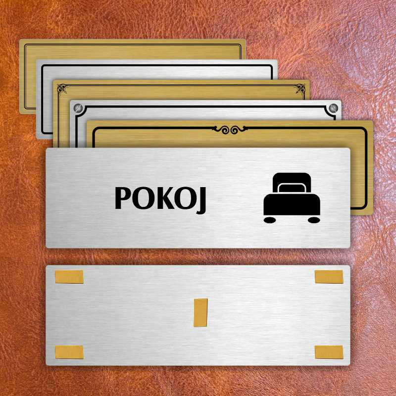 Pokoj, 200x66mm, stříbrná popiska s rámečkem