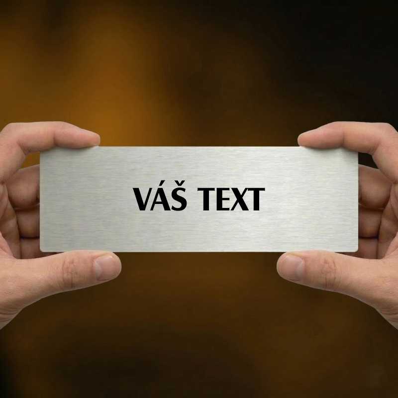 Váš text, 240x79mm, stříbrná popiska s rámečkem
