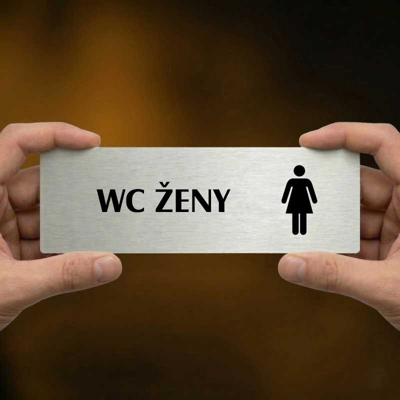 WC ženy, 240x79mm, zlatá popiska s rámečkem