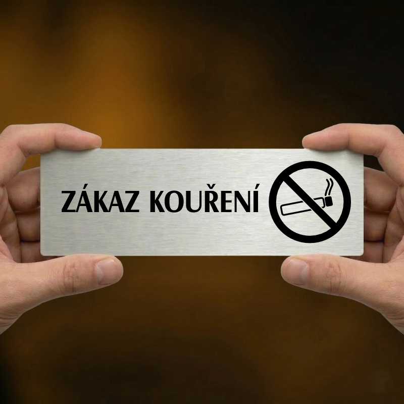Zákaz kouření, 240x79mm, zlatá popiska 