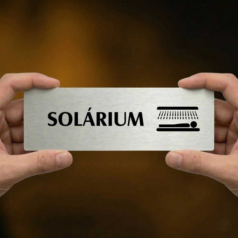 Solárium, 200x66mm, zlatá popiska 