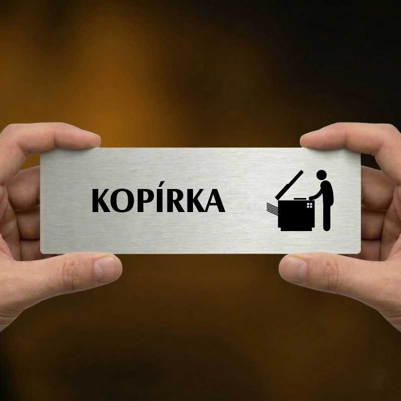 Kopírka, 240x79mm, stříbrná popiska s rámečkem