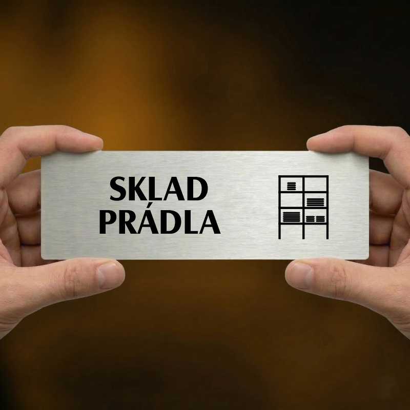 Sklad prádla, 240x79mm, zlatá popiska 