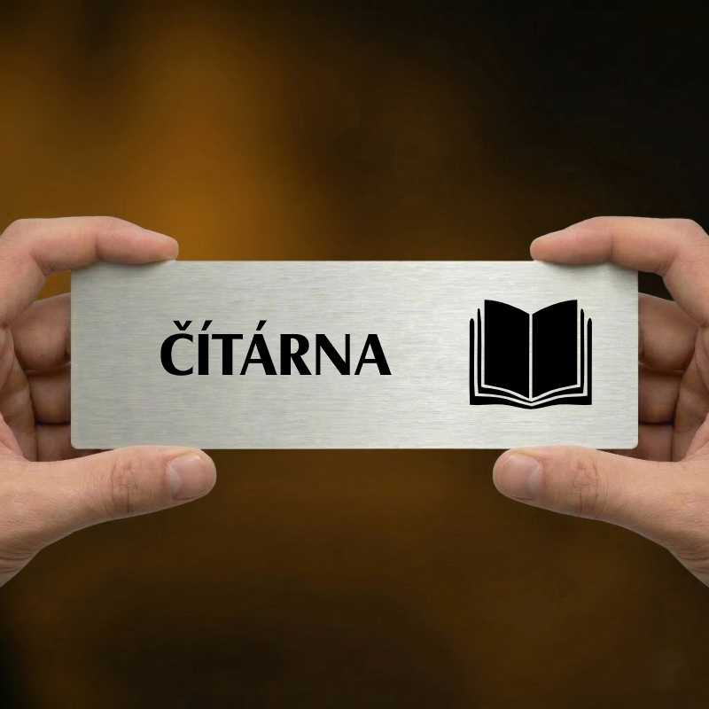 Čítárna, 200x66mm, stříbrná popiska 