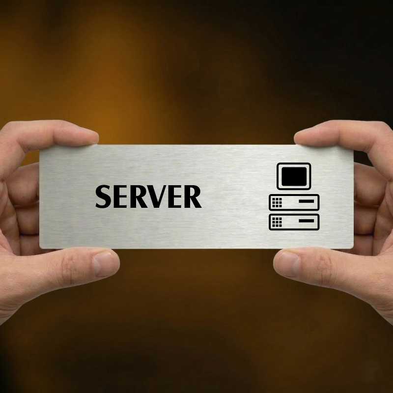 Server, 240x79mm, zlatá popiska s rámečkem