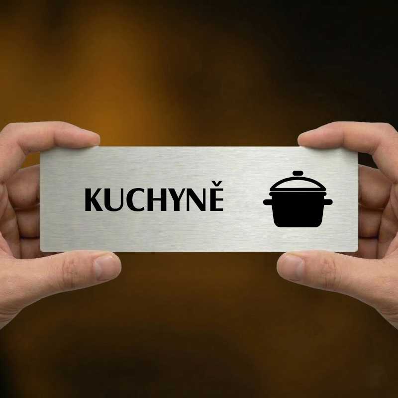 Kuchyně, 240x79mm, stříbrná popiska 