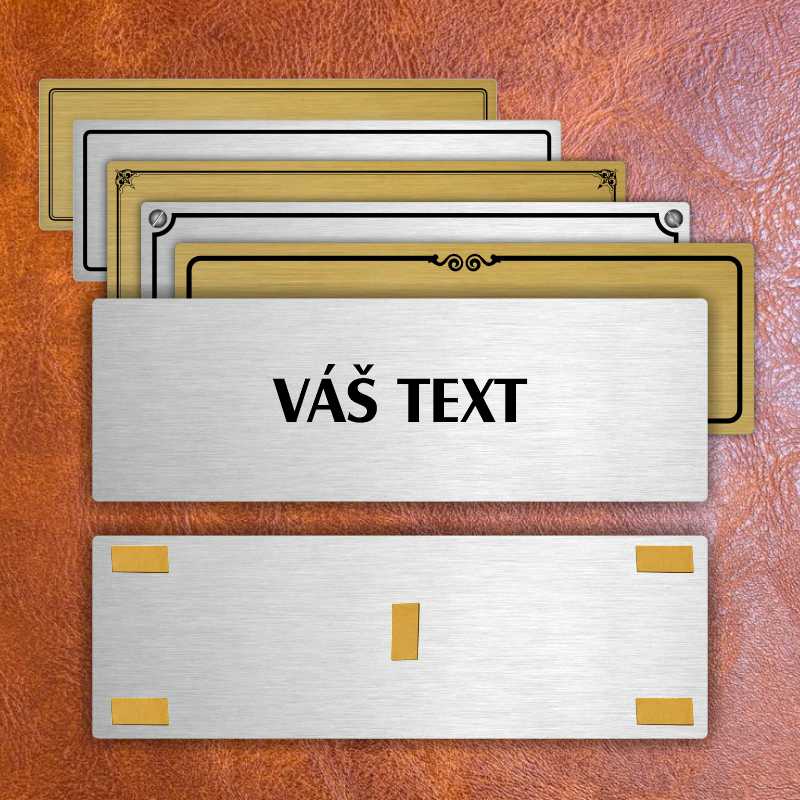 Váš text, 240x79mm, stříbrná popiska s rámečkem