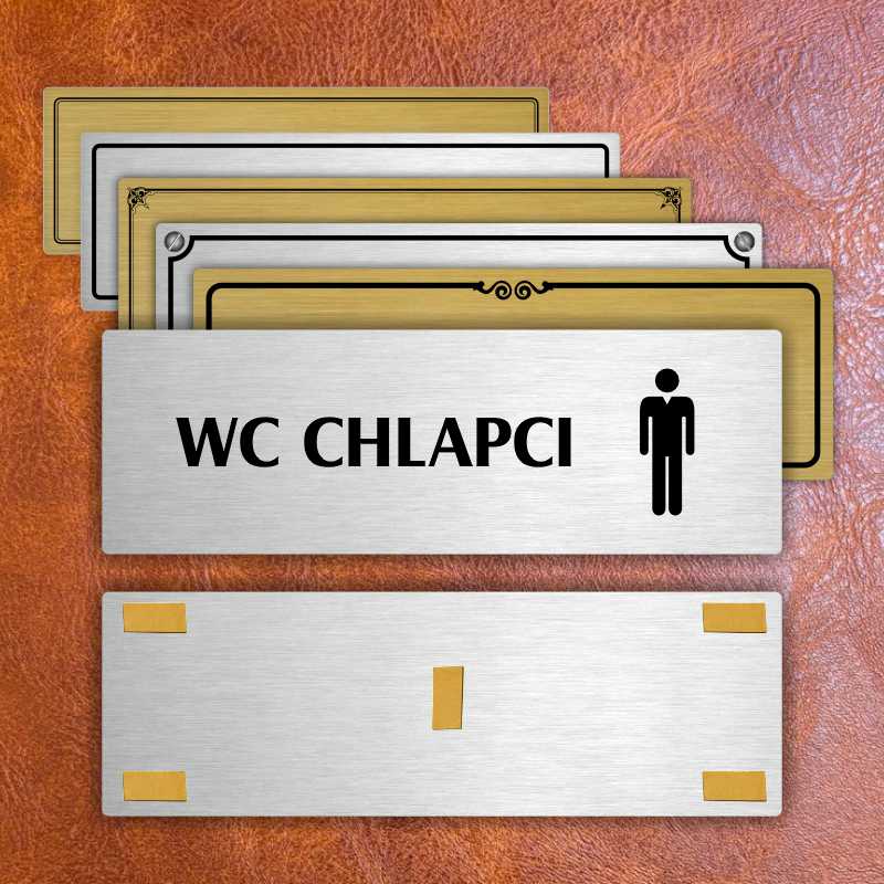 WC chlapci, 240x79mm, stříbrná popiska