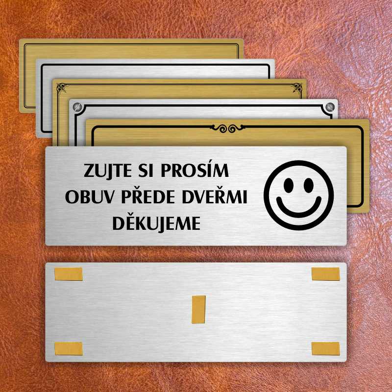 Zujte se, 240x79mm, stříbrná popiska s dvojtým rámečkem