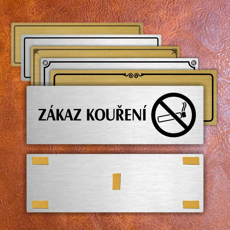 Zákaz kouření, 240x79mm, zlatá popiska 