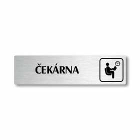 Čekárna, stříbrná cedulka, 180x45mm