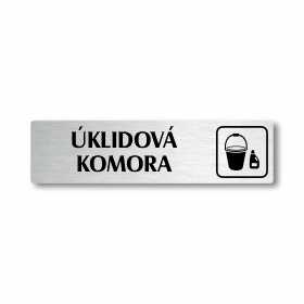 Úklidová komora, stříbrná cedulka, 180x45mm