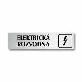Elektrická rozvodna, stříbrná cedulka, 180x45mm