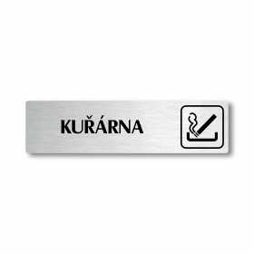 Kuřárna, stříbrná cedulka, 180x45mm