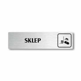 Sklep, stříbrná cedulka, 180x45mm
