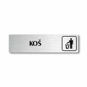 Koš, stříbrná cedulka, 180x45mm