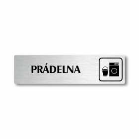 Prádelna, stříbrná cedulka, 180x45mm