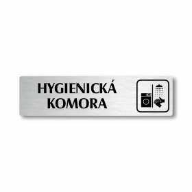 Hygienická komora, stříbrná cedulka, 180x45mm