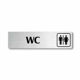 WC oddělené, stříbrná cedulka, 180x45mm