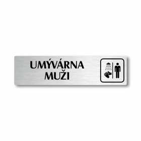 Umývárna ženy, stříbrná cedulka, 180x45mm