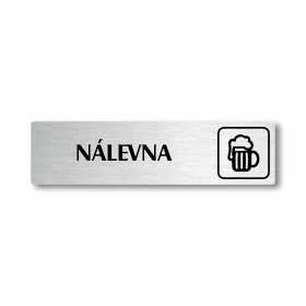 Nálevna, stříbrná cedulka, 180x45mm