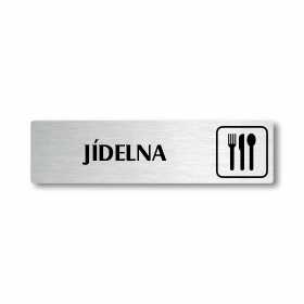 Jídelna, stříbrná cedulka, 180x45mm