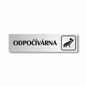 Odpočívárna, stříbrná cedulka, 180x45mm