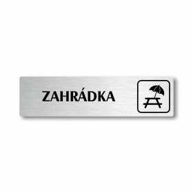 Zahrádka, stříbrná cedulka, 180x45mm