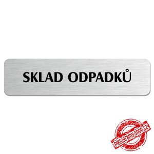 Sklad odpadků, popiska, 180x45mm