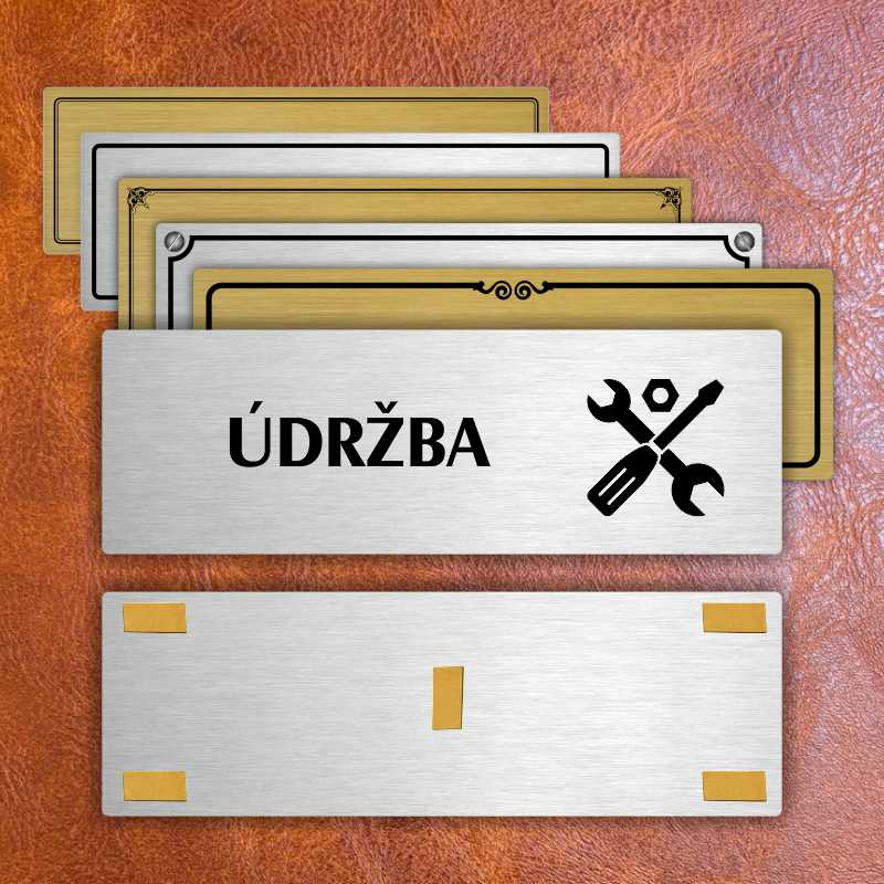 Údržba, 240x79mm, stříbrná popiska s rámečkem