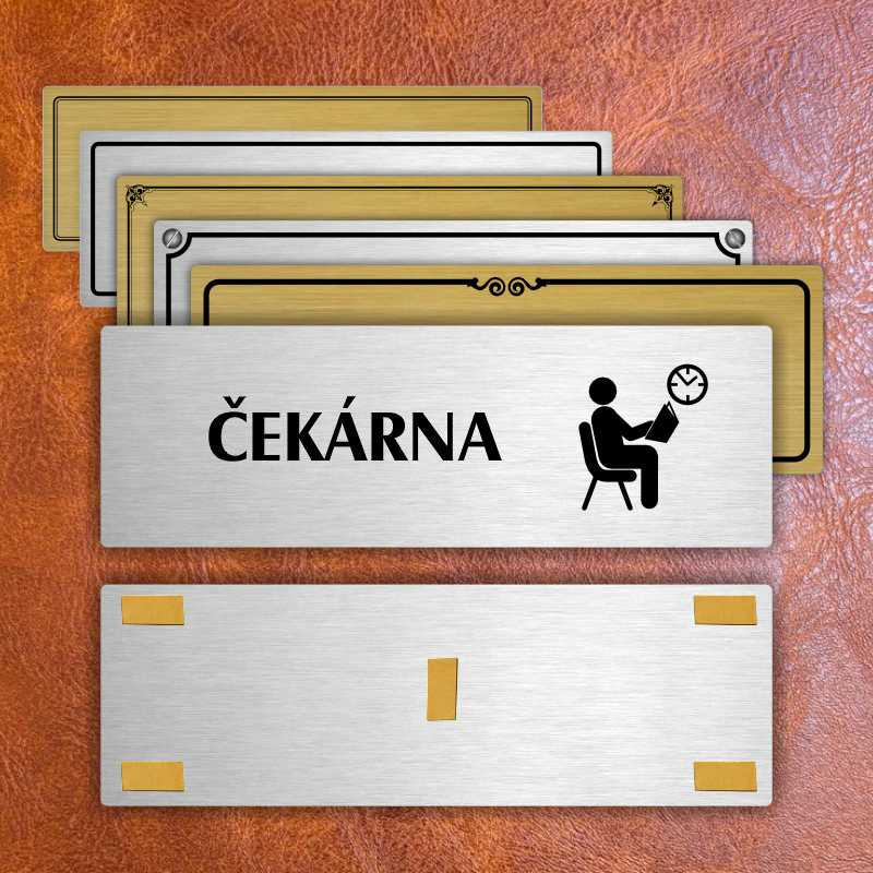 Čekárna, 200x66mm, stříbrná popiska 