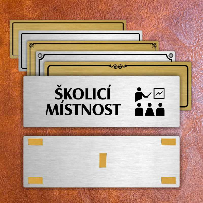 Školicí místnost, 240x79mm, stříbrná popiska 