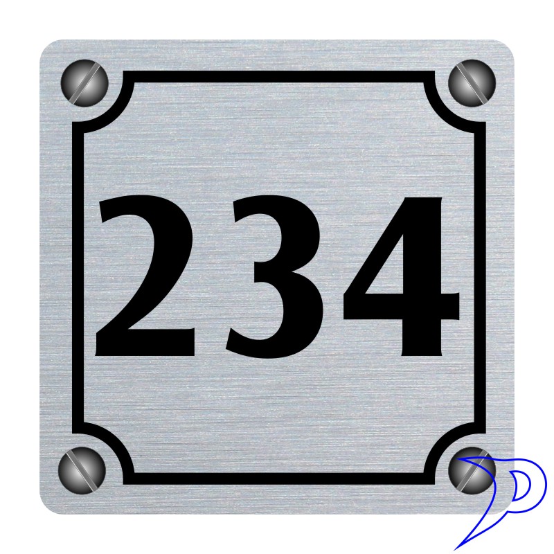 Plechové číslo 35x35mm, s imitací šroubků