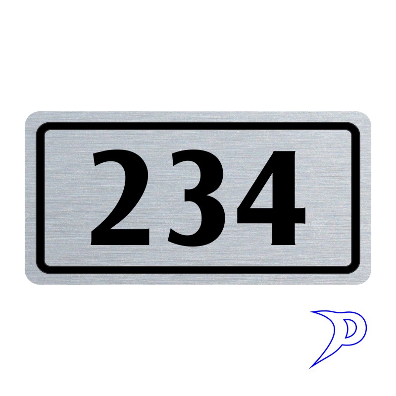 Plechové číslo 50x25mm, jednoduchý rámeček