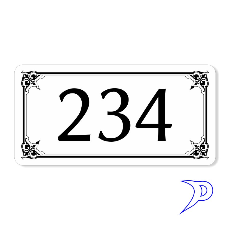 Plechové číslo, ozdobný rámeček
