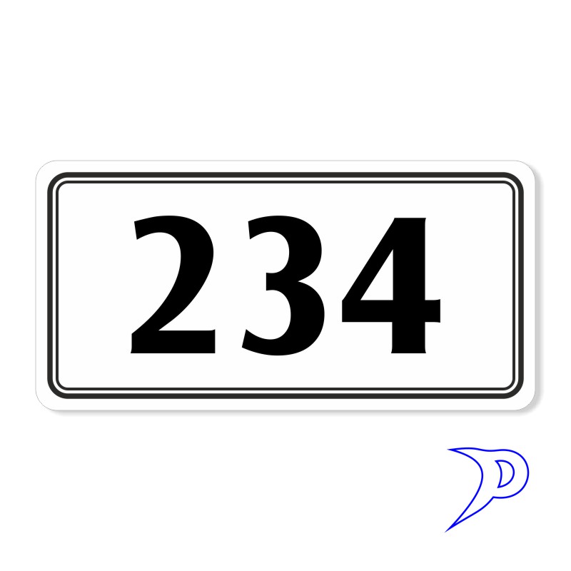 Plechové číslo, dvojitý rámeček