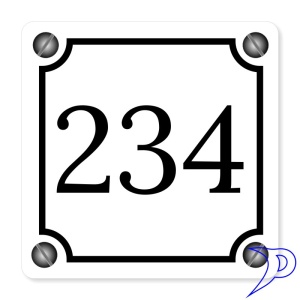 Plechové číslo 35x35mm, s imitací šroubků