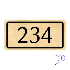 Plechové číslo 50x25mm, jednoduchý rámeček
