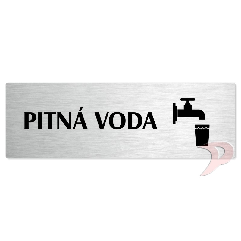 Pitná voda, 240x79mm, stříbrná popiska 