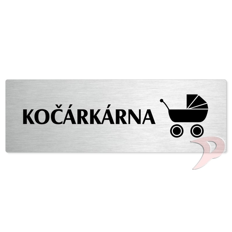 Kočárkárna, 240x79mm, stříbrná popiska 
