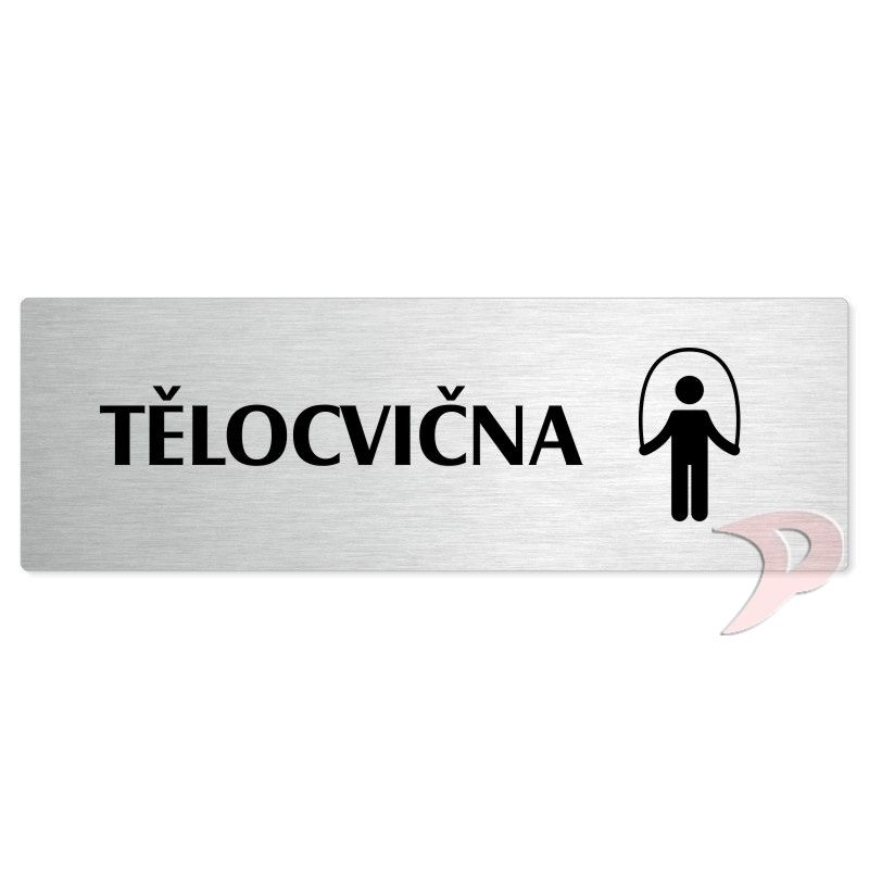 Tělocvična, 200x66mm, stříbrná popiska 