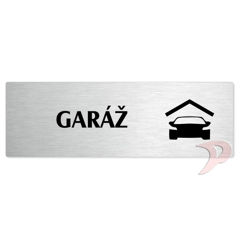 Garáž, 200x66mm, stříbrná popiska 